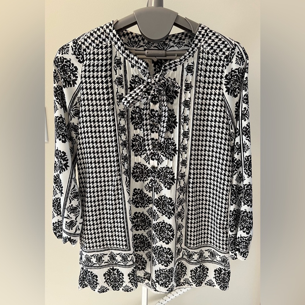 Lands’ End Pattern Satin Blouse
